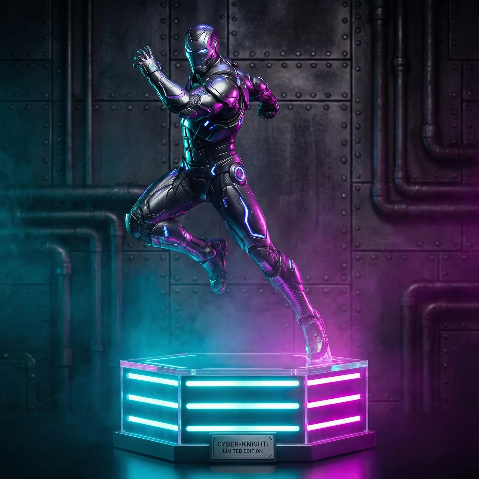 赛博骑士限量版超级英雄动态姿态雕像