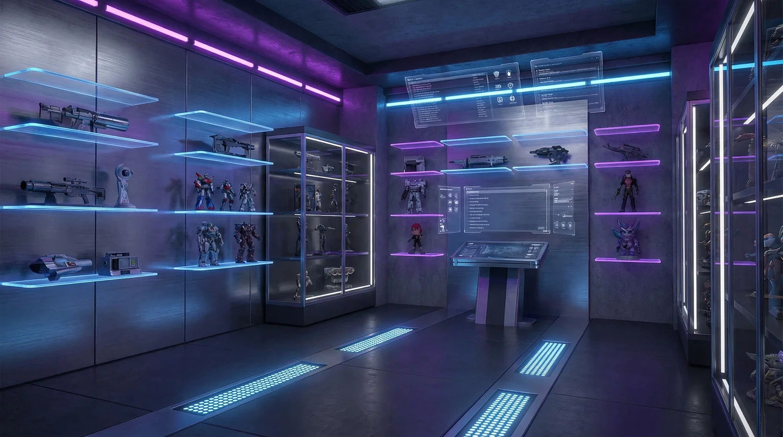 绯红小猫虚拟收藏室3D展示空间效果图